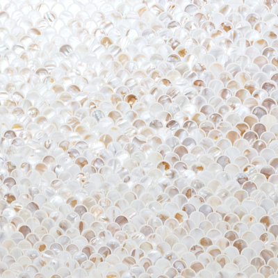 Mother of Pearl 1" x 1" Seashell Fish Scale Mosaic Sheet