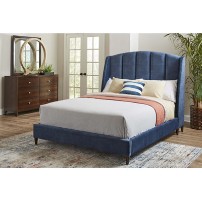 Zayne Upholstered Wingback Platform Bed