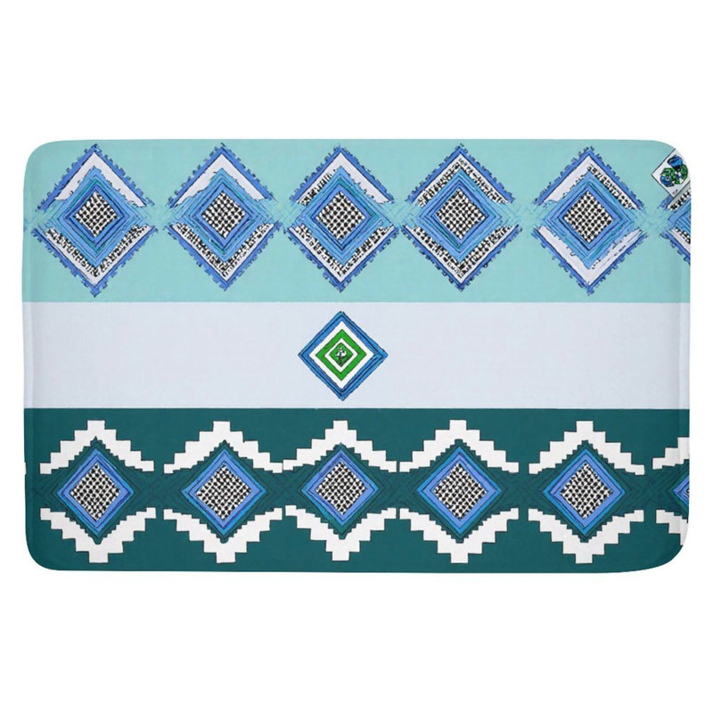 Tapis pour salle de bain à motif géométrique à motif géométrique 16L x 24W