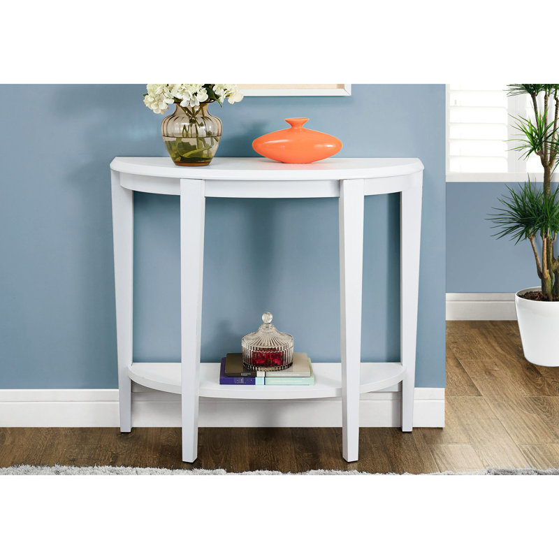Console de table d'appoint étroite en stratifié blanc - 2 avec surface de rangement supplémentaire
