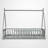 Kids House Platform Bed Frame, Twin Size Floor Design, Guardrail Safety Frame, Bedroom-123429674