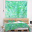 Tapisserie abstraite en motif fractal aquarelle vert-28495560
