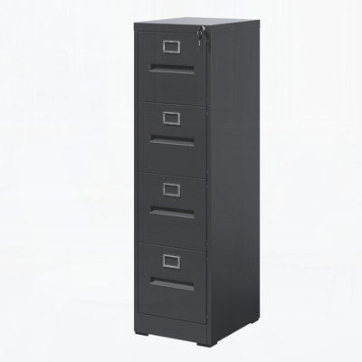 4 Drawer File Cabinet With Lock Metal Vertical File Cabinet Office Home, A4 Legal/Letter Size Narrow File Cabinet Locked,Assembly Required