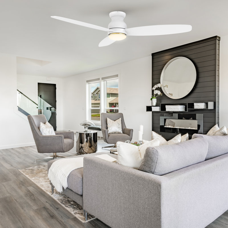 60'' Ceiling Fan with LED Lights, White