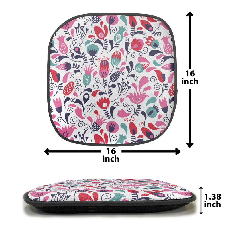 Outdoor 1.38'' Dining Chair Seat Cushion, Red/Pink/Teal