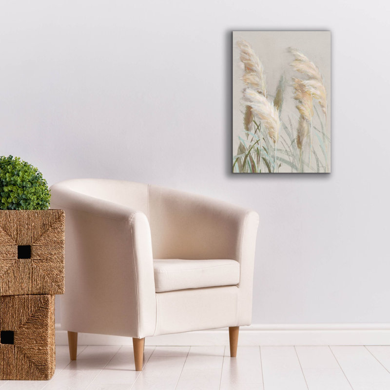  «Neutral Pampas Grasses 3» par Danhui Nai, art mural sur toile, H 26 po x l 18 po