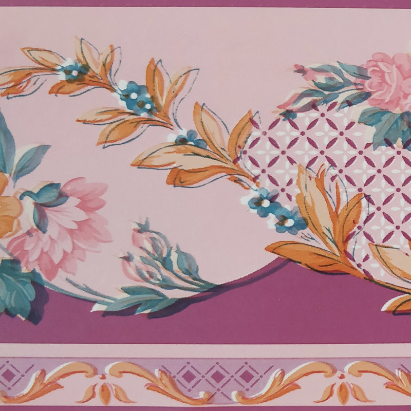 Bordure de papier peint à motif rétro 33 pi x l 4 po adhésif à clôture Kaelynn