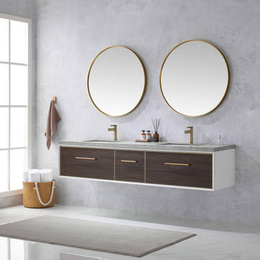 Union Rustic Jemarr 60'' Double Bathroom Vanity with Resin Top