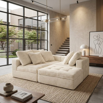 Canapé modulaire avec repose-pieds 105 po