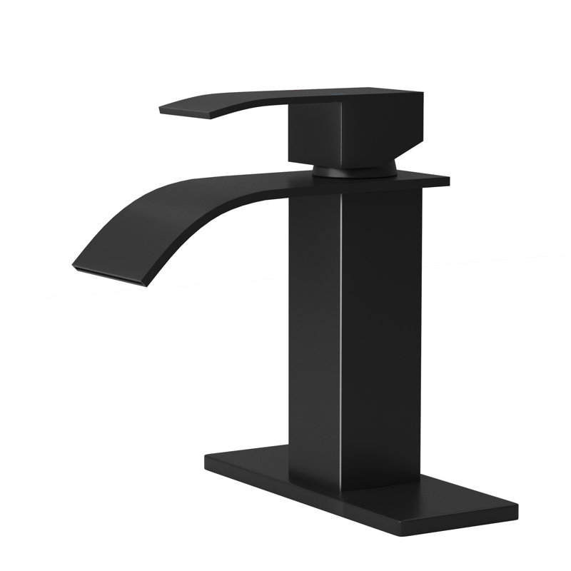 Bath Faucet 6" - Matt Black, Stainless Steel 304, Deck-Mounted, Cartridge Valve, For Home Use Bathroom Bathrooms, Matte Black