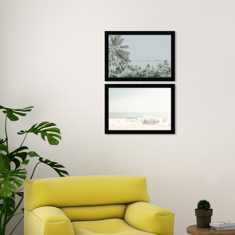 Silver Shore - ensemble de 2 reproductions de cadres photo simples, Cadre noir