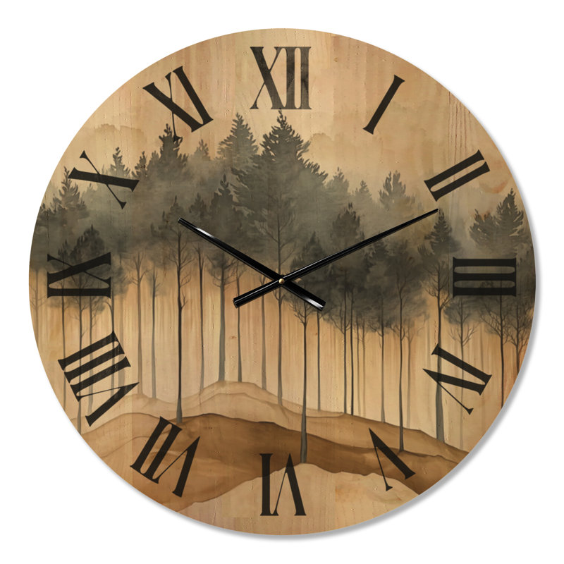 Solid Wood Analogue Wall Clock, Médium