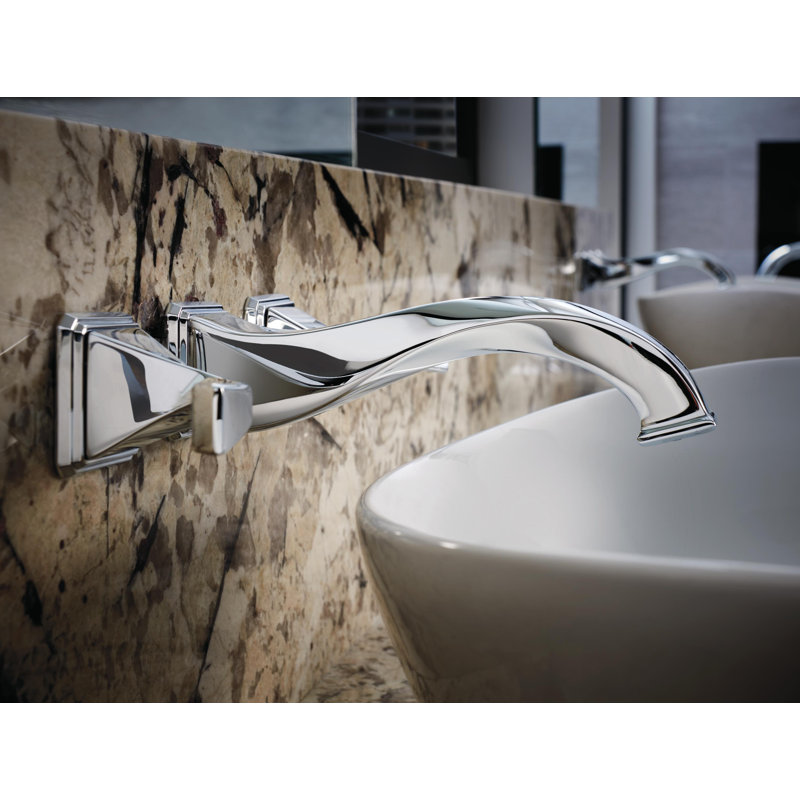 Virage® Two Handle Wall-Mount Lavatory Faucet, Luxe Gold