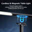 Lampe de bureau noire sans fil à DEL, commande tactile à intensité variable rechargeable avec support pour téléphone-969406459