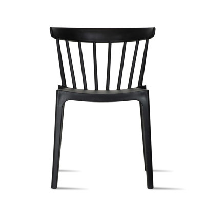 Stackable Patio Chair,  Spindle Slat Back Weather Resistant Patio Dining Set