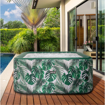 Wave Pacific Tropical | 4-Person Inflatable Hot Tub Spa | 95-Jet | Leaf