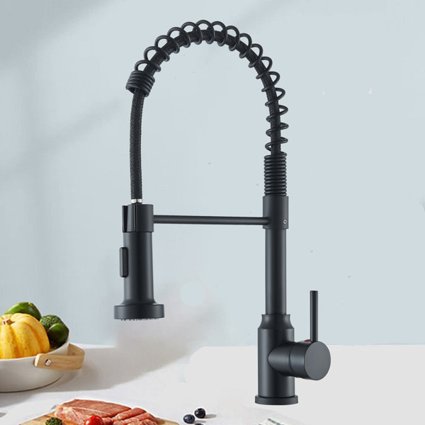 Kitchen Faucet With Pull Down Sprayer 1Hole Swivel Single Handle Sink Mixer Taps