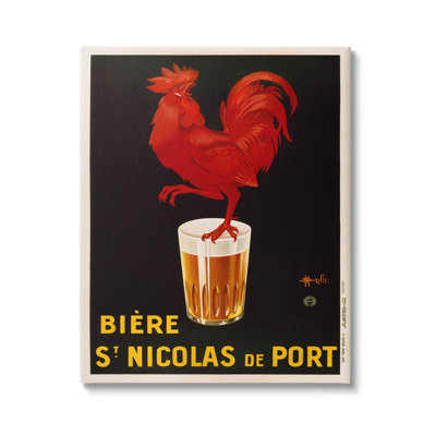 Stupell Industries Vintage Beer Brewery Ad Canvas Wall Art By Marcus Jules In Black;red;orange