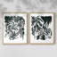Encre Jungle I - impression encadrée de qualité supérieure - prête à être accrochée - aucun clou requis - aucun clou requis-1907726785-1907726798