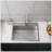 24In Stainless Steel Washing Sink W/ Faucet Hoses And Drain Head Only(Update)
