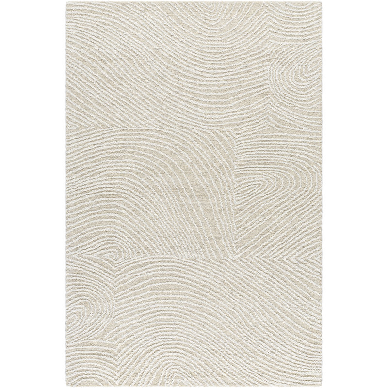 Jerrye Hand Tufted Wool Indoor Rug, Rectangle 5'7" x 6'