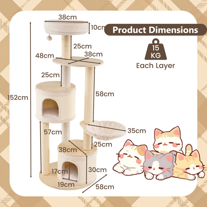 152cm H Cat Tree