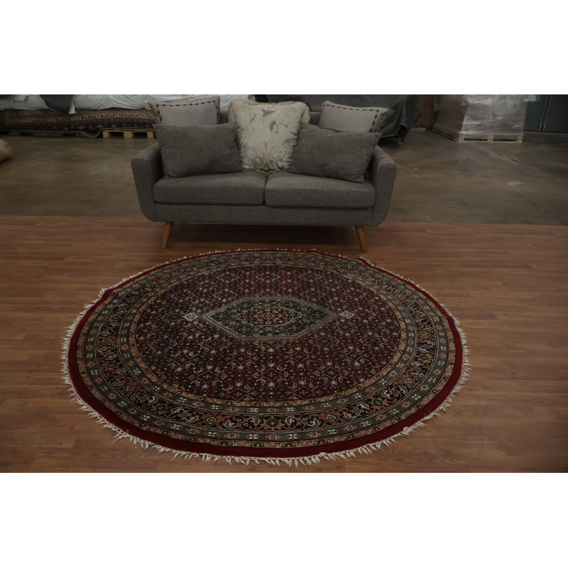 Tapis oriental rond classique Classic 6 x 6 en tons de rouge riche