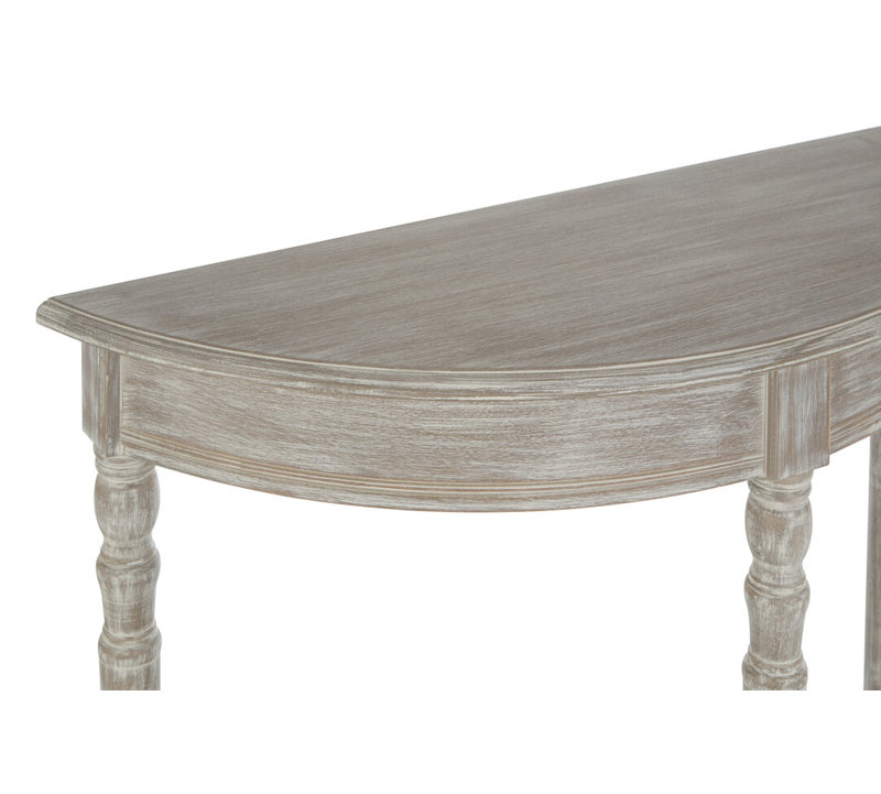 80cm Solid Wood Top Console Table, Natural Wood