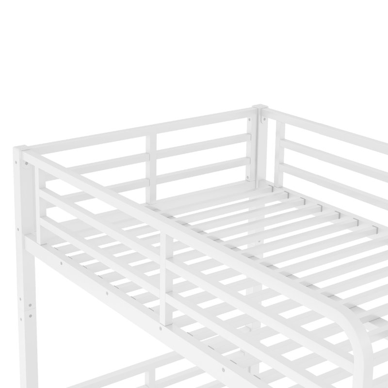 Metal Full XL Over Full XL Bunk Bed for Teens and Adults, Space-Saving, Noise-Reduced, No Box Spring Needed