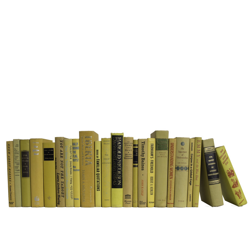 Livres décoratifs Mid-Century - Livres rétro au pied, Jaune