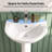 Liberty 31.5" Tall White U-Shaped Vitreous China Pedestal Bathroom Sink with Overflow