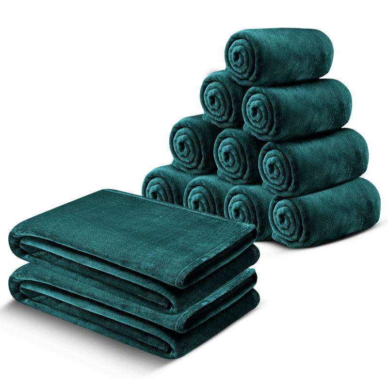 Plush Mink Fleece Blanket – Ultra-Soft, Lightweight Throw For All Seasons, Green Emerald, 130cm x 150cm