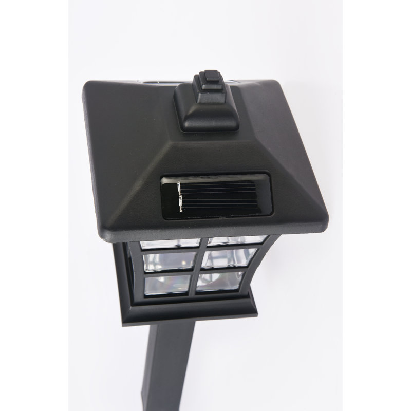 Black Solar Powered LED Pathway Light Set of 6