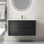Meuble-lavabo mural Mid-Century moderne avec tiroirs à fermeture en douceur et lavabo en céramique-1665581881