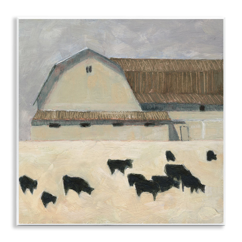 Art sur plaque de pâturages de ferme noire par Sue Jachimiec