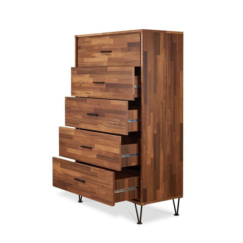 Craigg 5 - Drawer Dresser, Walnut