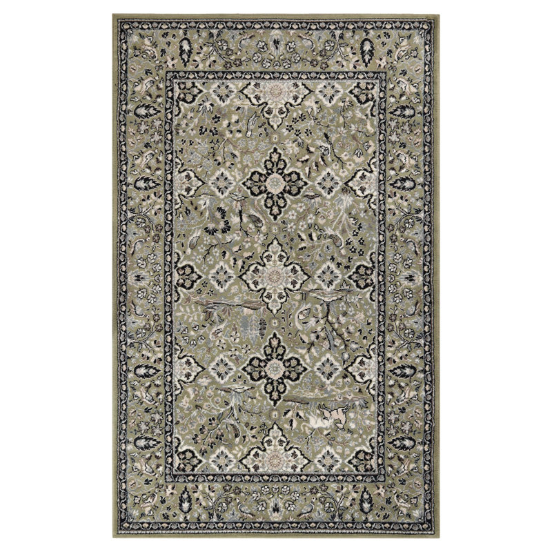 Centerburg Floral Medallion Polypropylene Indoor Area Rug, Rectangle 6' x 9'