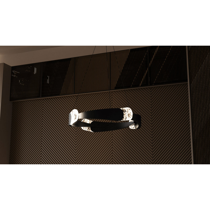 Luminaire suspendu DEL safran intégré, H 4 po x l 24 po x P 24 po