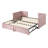 Twin Size Upholstered Daybed with Extendable Trundle – Velvet Guest Bed for Teens & Adults, Pink-118614427