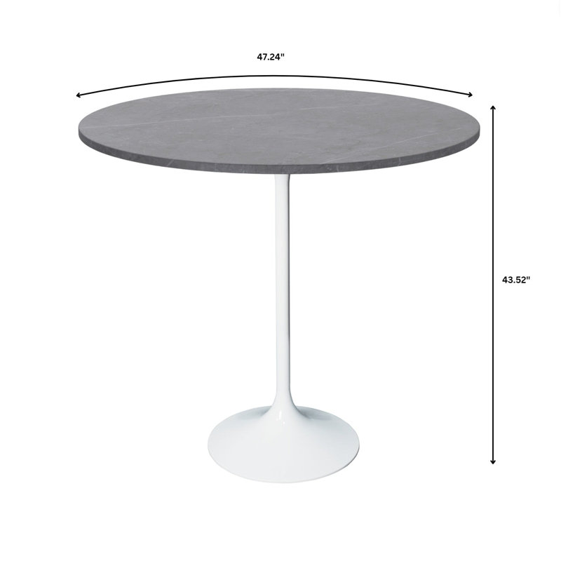 Table de salle à manger Carwile Cavin, Gris marbre