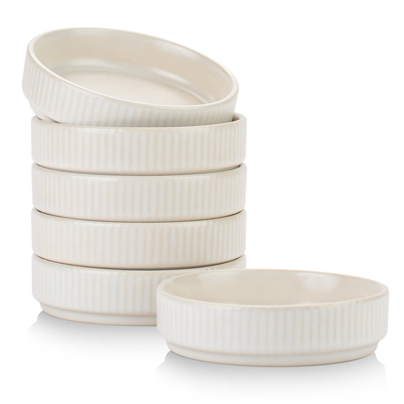Ensemble de 6 bols à sauce en céramique Lark Manor ™ (4 oz), Blanc mat