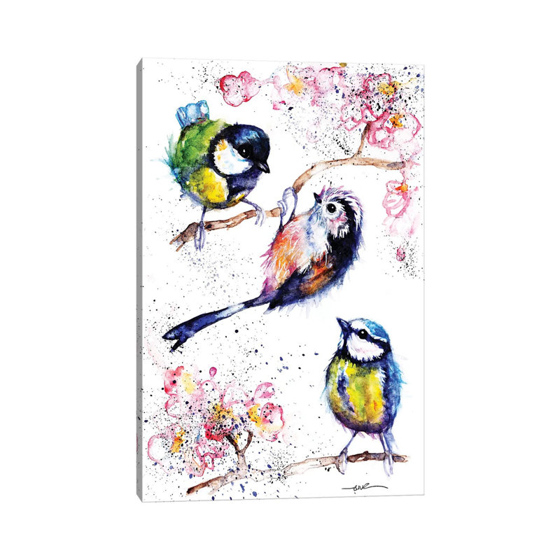 Trois petits oiseaux, H 26 po x l 18 po x 1,5 po