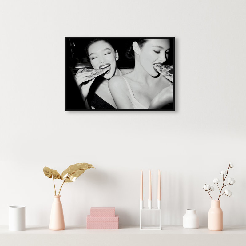 Midnight Mozzarella Print by Oliver Gal, 37"H x 55"W, Black Floater Frame