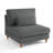 Upholstered Gray Corduroy Armless Chair with Pillow Back, Module Part For Sectional Sofa-1974785613
