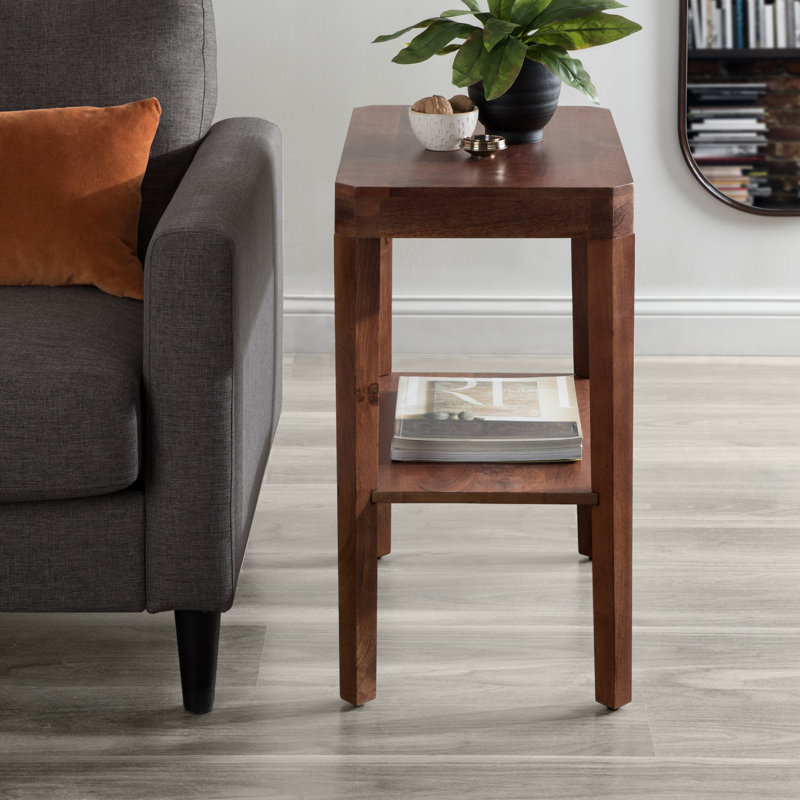 Ardentown Solid Wood End Table, Walnut Brown