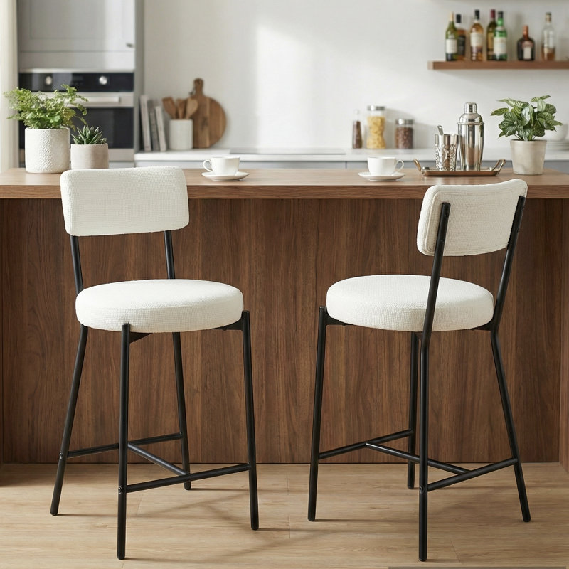 Altamonte 15.75 Wide Counter Stool, Black PU
