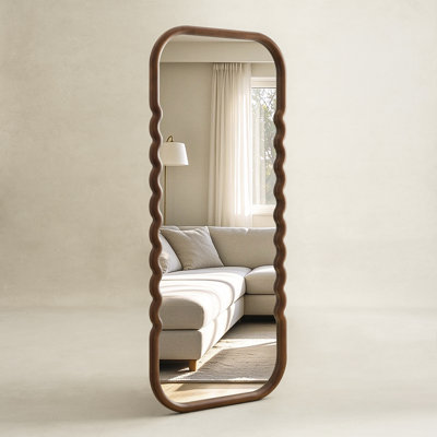 Bethany Solid Wood Frame Rectangle Wall and Leaning Mirror