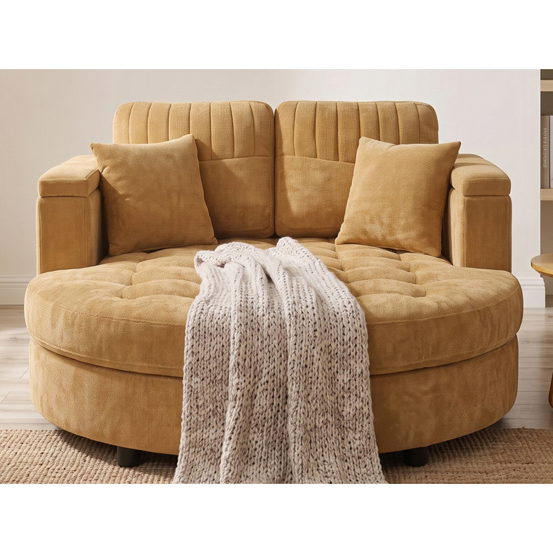Chaise longue d'intérieur surdimensionnée 55 po, Jaune
