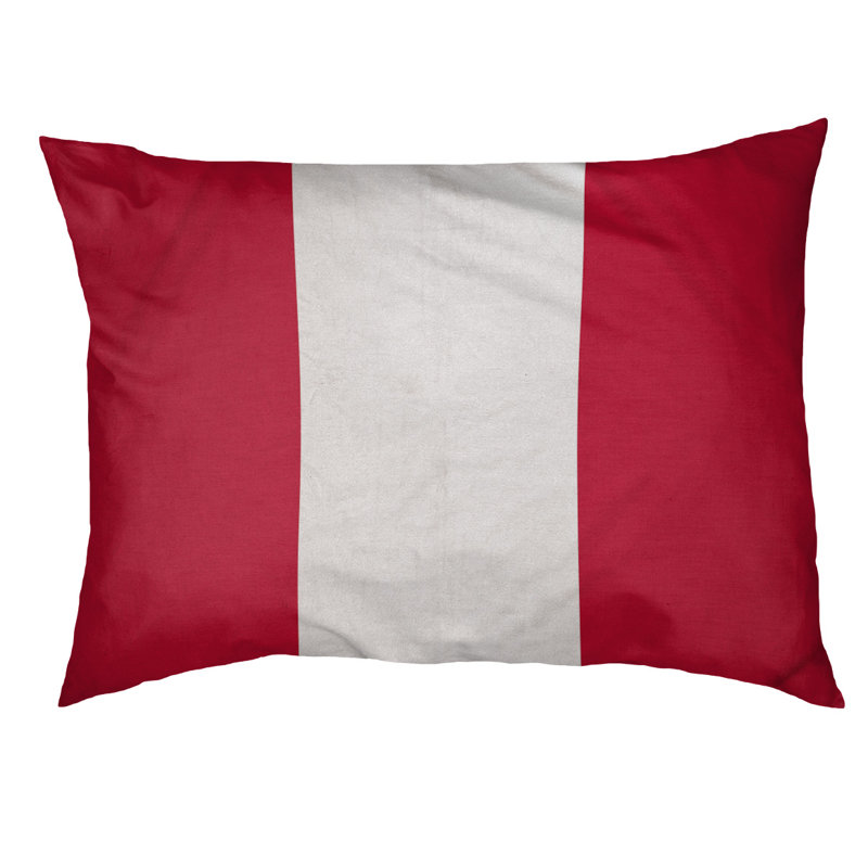 Coussin New York Bronx, Grand (l 50 po x P 40 po x H 7 po), Rouge / blanc