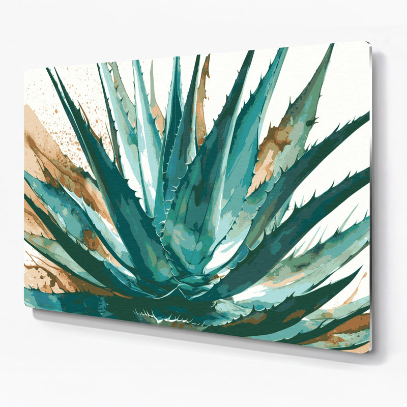 Southwestern Plants Agave Plant 150, art mural en métal brun